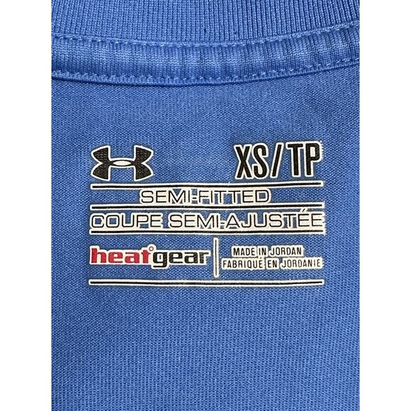 Under Armour T-Shirt Womens Size XS Blue Short Sleeve Semi Fitted Heat Gear - Picture 3 of 10